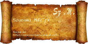 Szuromi Márk névjegykártya
