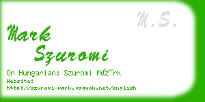 mark szuromi business card